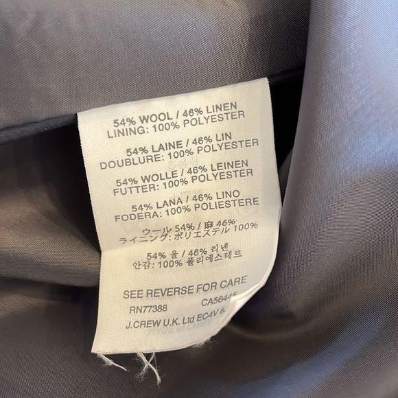 J.Crew Womens Drop Waist Pinstripe Gray Work Wool Dress and Jacket sz 4 - Picture 11 of 16